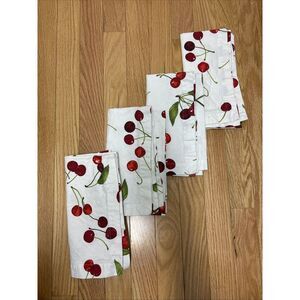 Williams Sonoma Set Of 4 Cherry Napkins
